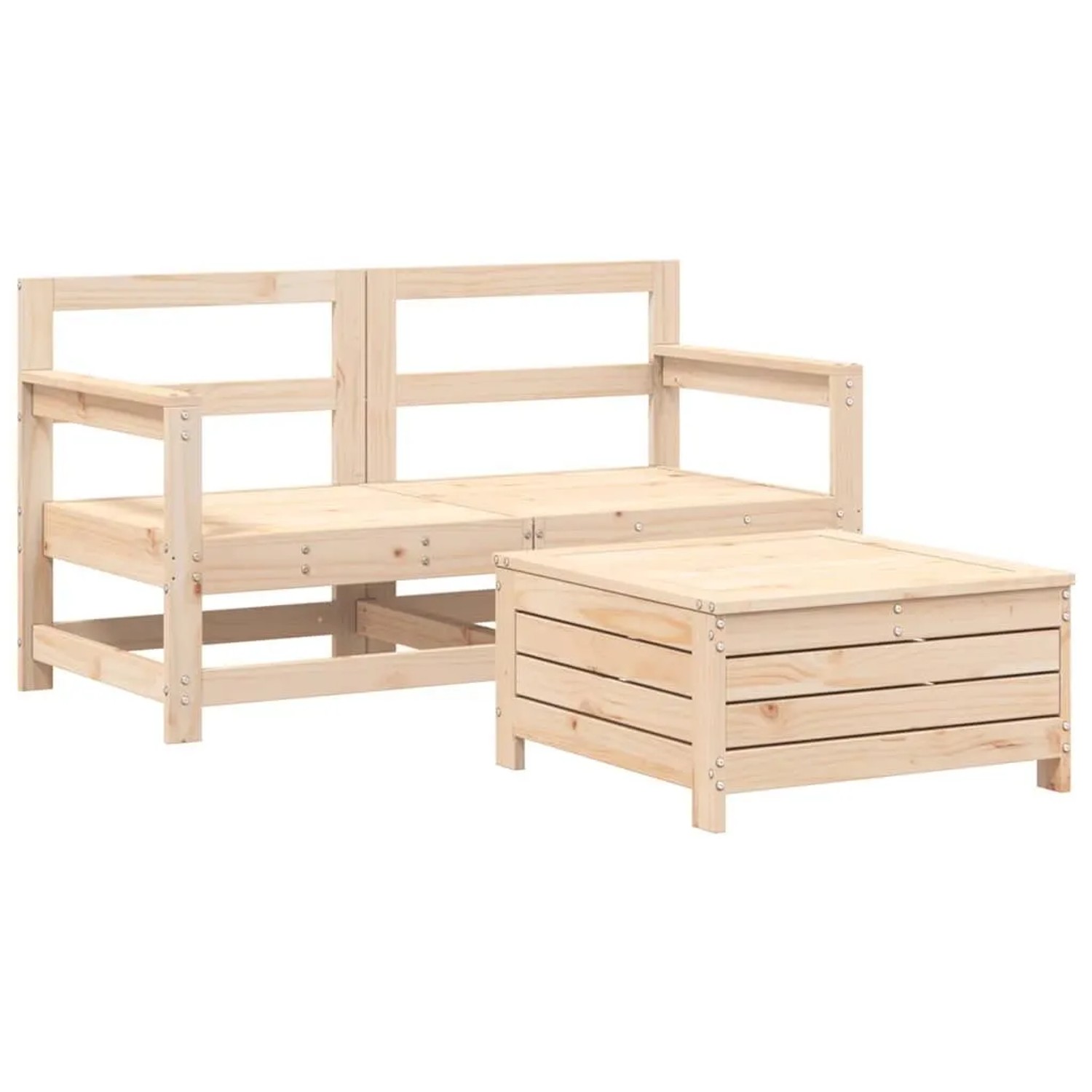 vidaXL 3 Tlg Garten-Sofagarnitur Massivholz Kiefer 3250760