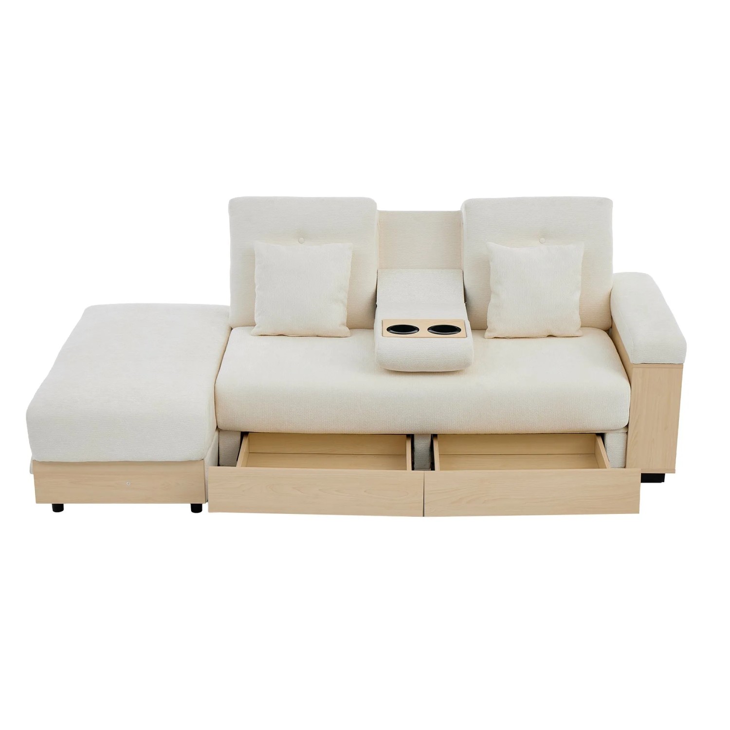 Merax Schlafsofa Cord Bezug Modular Sofa 173x176 cm