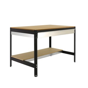 PROREGAL Werkbank Buffalo, anthrazit, mit Schubfach und Spanplatten-Ebenen.