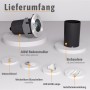 SSC-LUXon Juavi Bodeneinbaustrahler Set: Silberne Außenleuchte mit LED, Einbaudose, Glasscheiben und Zubehör.