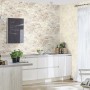 Beige Vliestapete in Betonoptik (Rasch Factory IV 939514, 10,05x0,53m) im Küchen-Loft.
