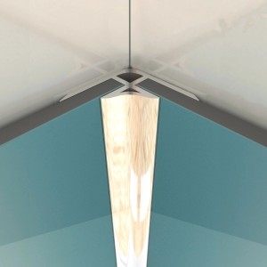Aurlane Innenwinkelprofil Chrom aus Aluminium für Duschrückwände. Glänzendes Eckprofil verbindet zwei türkise Duschwände.
