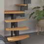 Intercon Raumspartreppe Quadro, Buche natur, Brillant-Schwarz. Mittelholmtreppe mit Holzstufen.