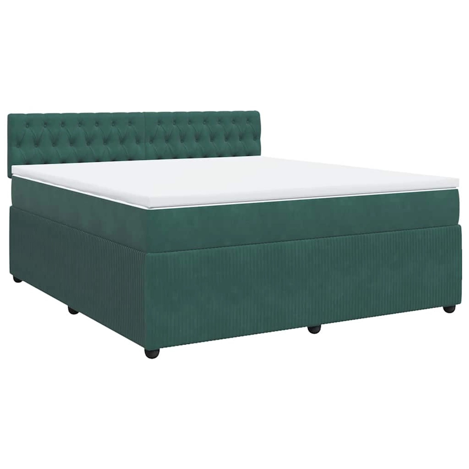vidaXL Boxspringbett mit Matratze Dunkelgrün 180x200 cm Samt 3287815 günstig online kaufen