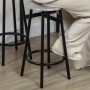Detailaufnahme: Grauer HOMCOM Bartisch-Hocker mit Metallgestell, Teil eines Bartisch-Sets.