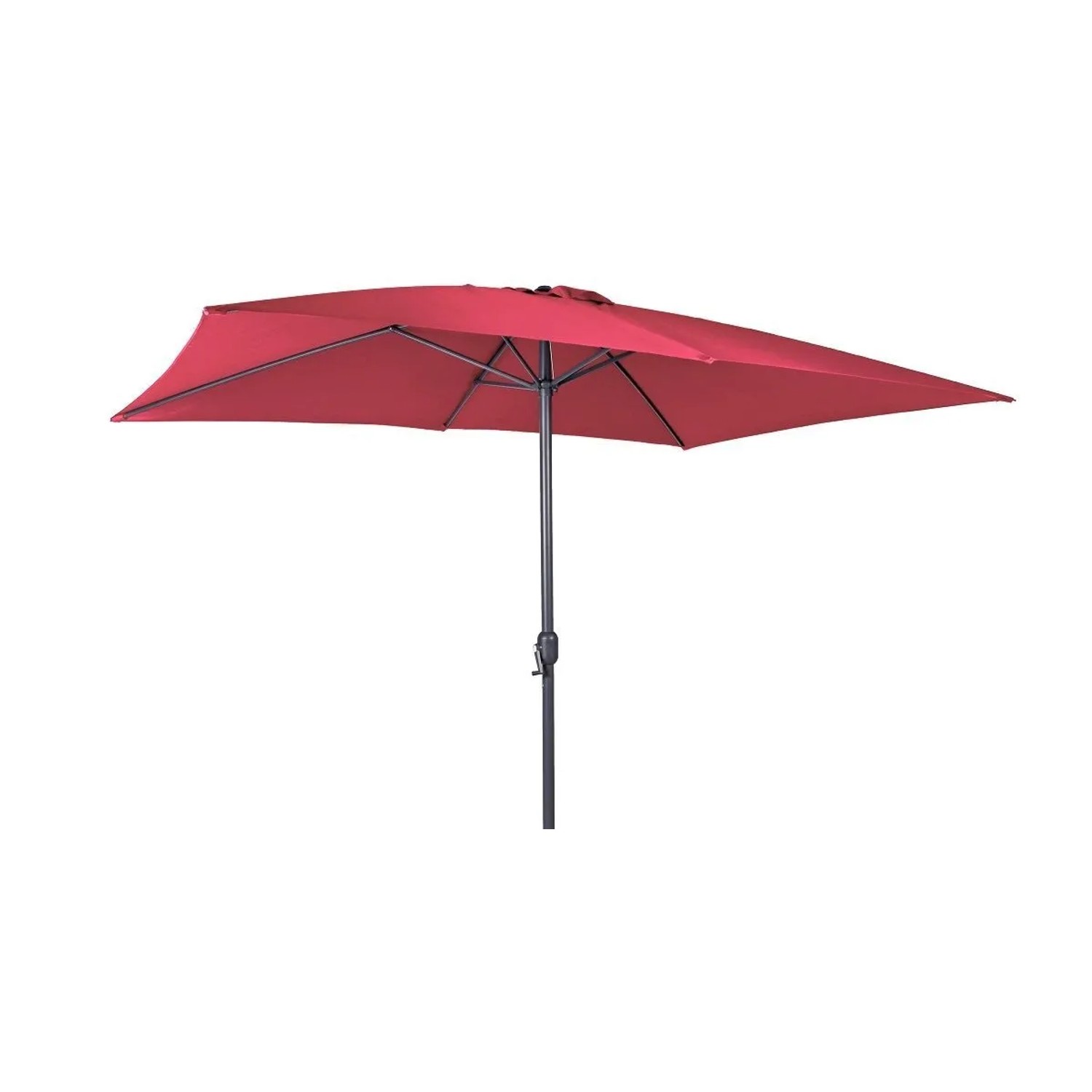 Lex Alu Sonnenschirm 300x200 cm UV30+ Rechteckig Kurbelschirm Gartenschirm Burgundrot