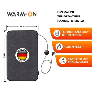 WARMON Tragbare Heizteppich Heated Mobile Mat mit Stecker und Fußschalter