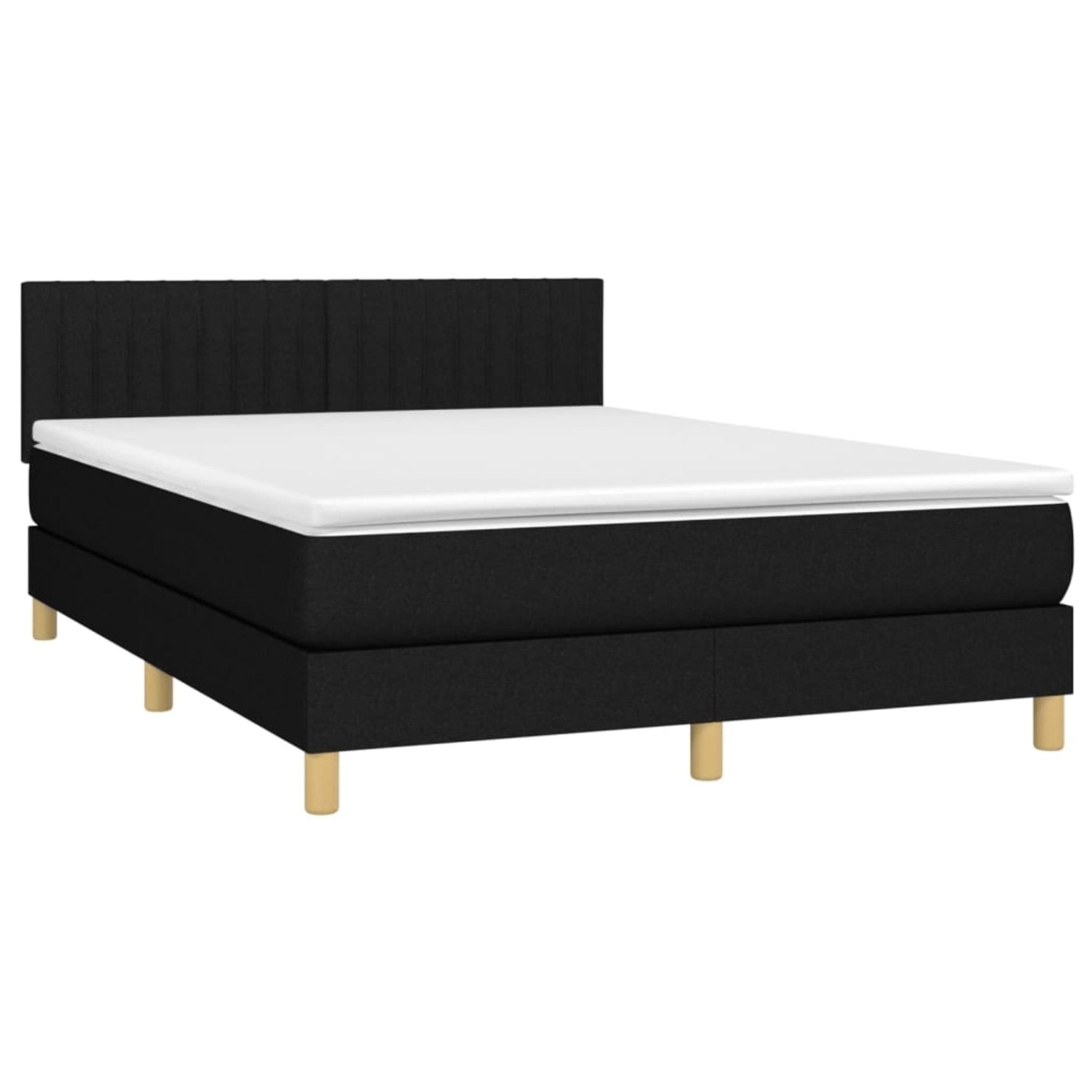 vidaXL Boxspringbett mit Matratze & LED Schwarz 140x190 cm Stoff 3133871 günstig online kaufen