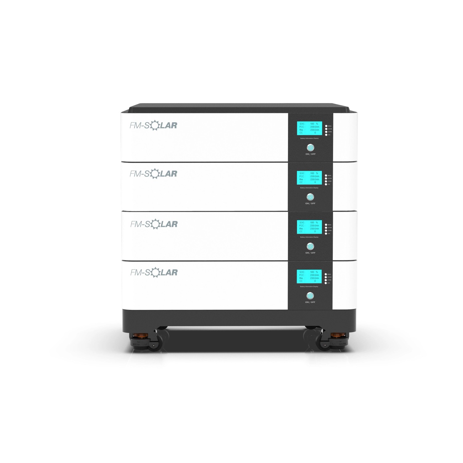 FM-SOLAR 60 kWh Speicher PV Akku Stapelbar 51,2V 1200Ah LiFePO4 Lithium 4x15kWh