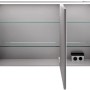 Fackelmann LED-Spiegelschrank Verona, 110 cm, 3-türig, Weiß Glanz, mit Glasböden und Innenspiegeln.
