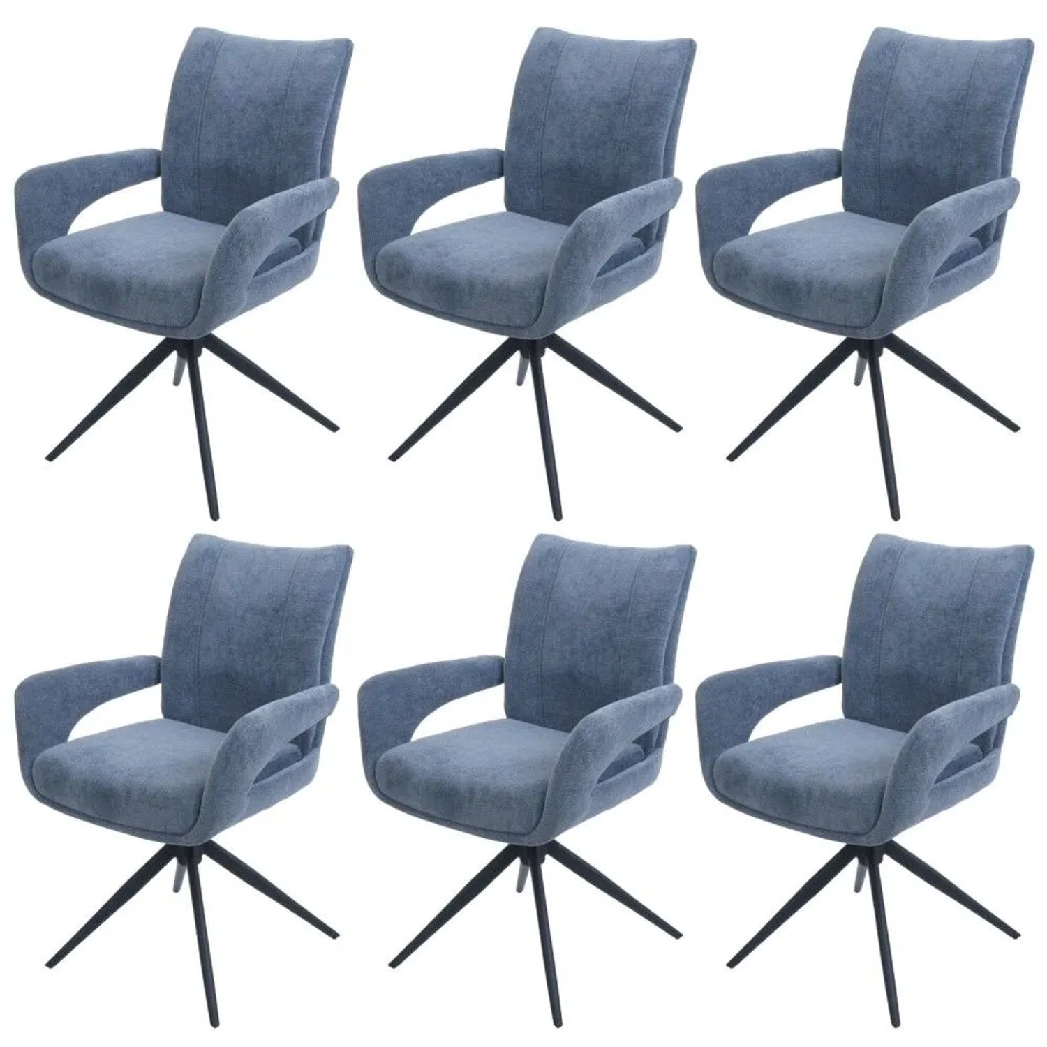 MCW Esszimmerstuhl O78 6er-Set Graublau