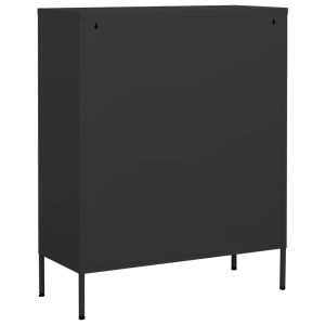 Anthrazitfarbener vidaXL Büroschrank aus Stahl, 80x35x101,5 cm, mit zwei Türen.