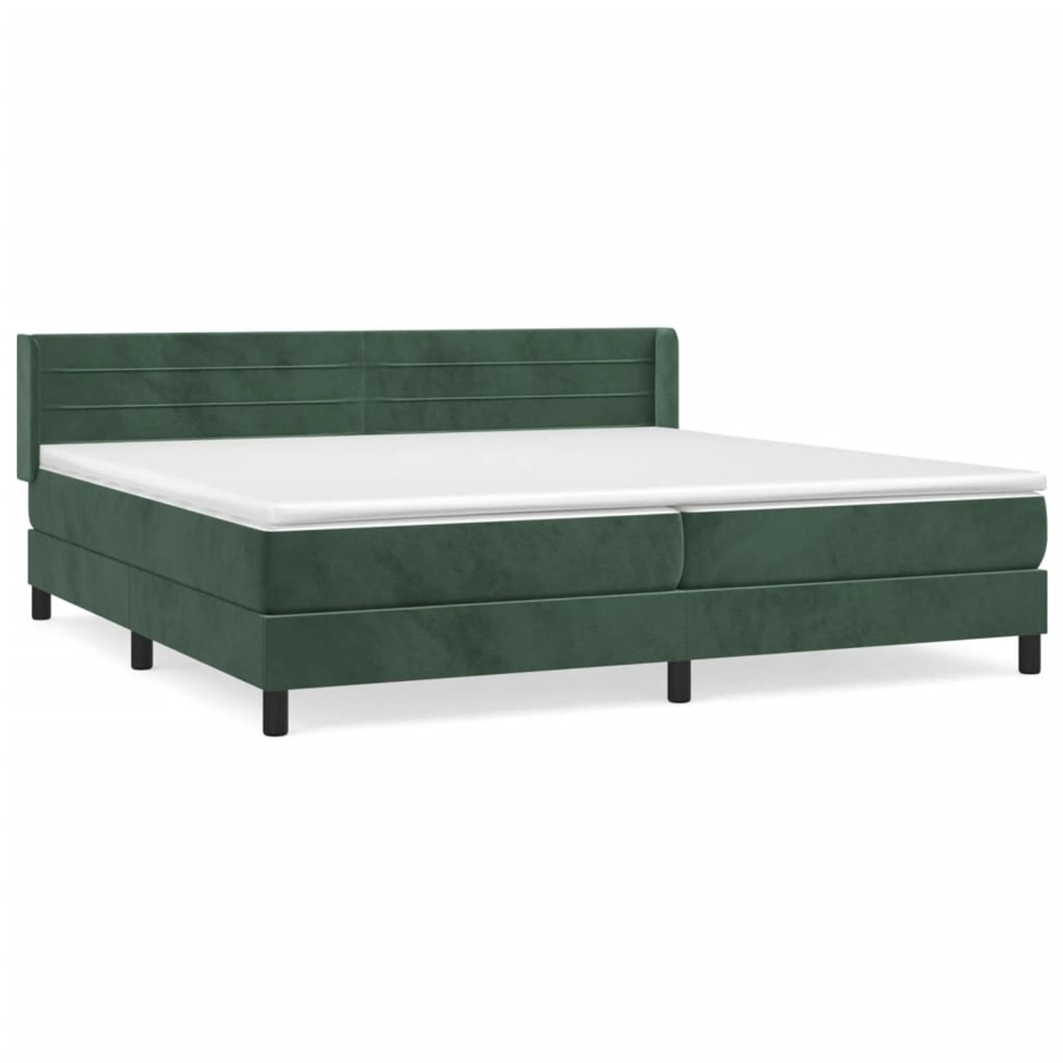 vidaXL Boxspringbett mit Matratze Dunkelgrün 200x200 cm Samt1394170 günstig online kaufen