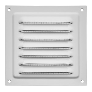 SOTECH Aluminium-Lüftungsgitter 125 x 125 mm Weiß Aufschraubbar mit Insektenschutz