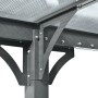 Detailansicht: Anthrazitfarbener Floraworld Flachdach-Carport aus Aluminium mit Polycarbonatplatten.