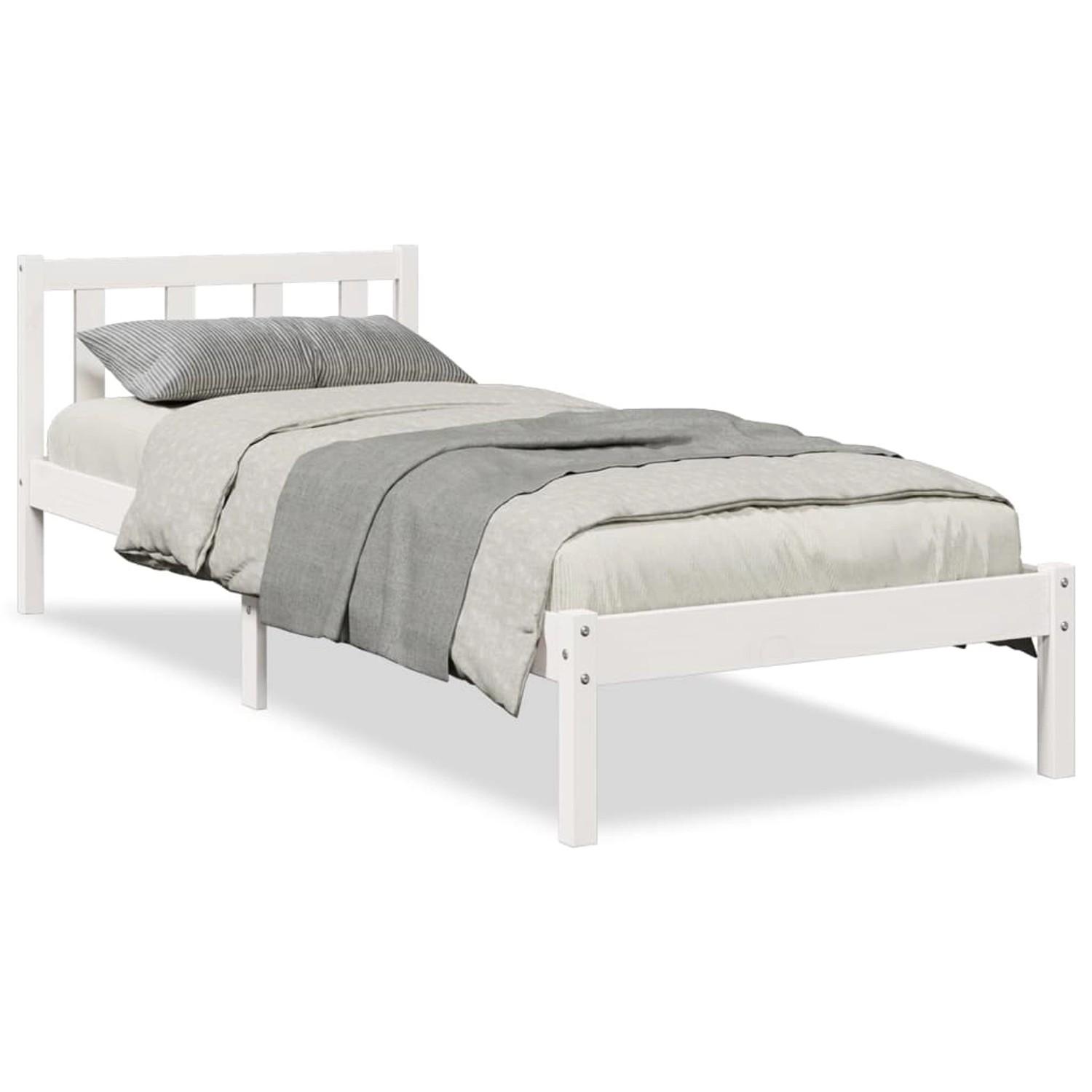 vidaXL Massivholzbett Extra Lang ohne Matratze Weiß 100x210 Kieferholz 8524 günstig online kaufen