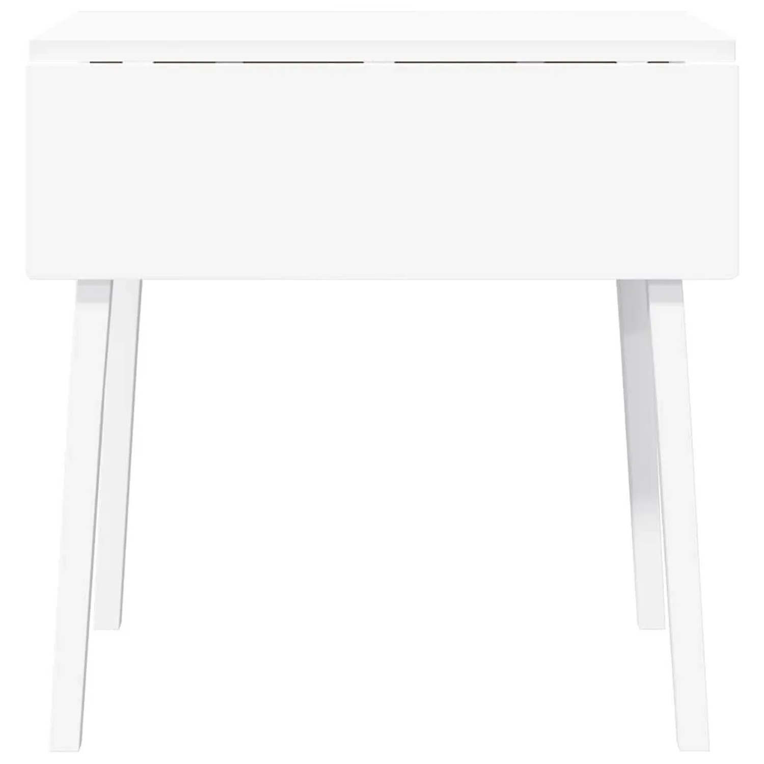 Weißer klappbarer vidaXL Esstisch aus Gummibaumholz. Moderner Massivholz-Esszimmertisch.