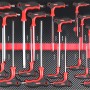 Mephisto Pro-Line Werkzeugwagen: T-Griff Schraubendreher Set mit rotem Griff in Werkzeugwagen Schublade.