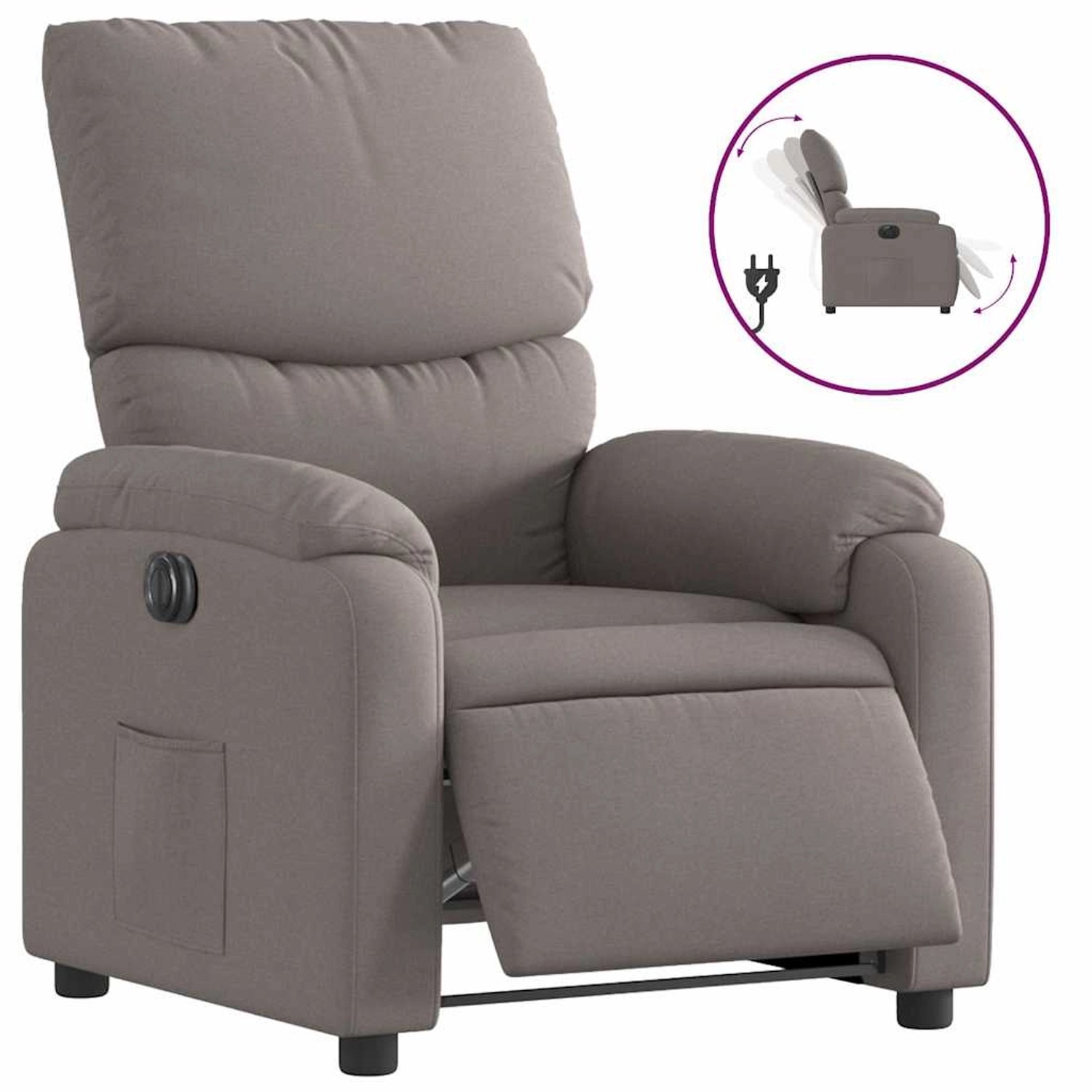 vidaXL Relaxsessel Elektrisch Taupe Stoff 3204808 günstig online kaufen