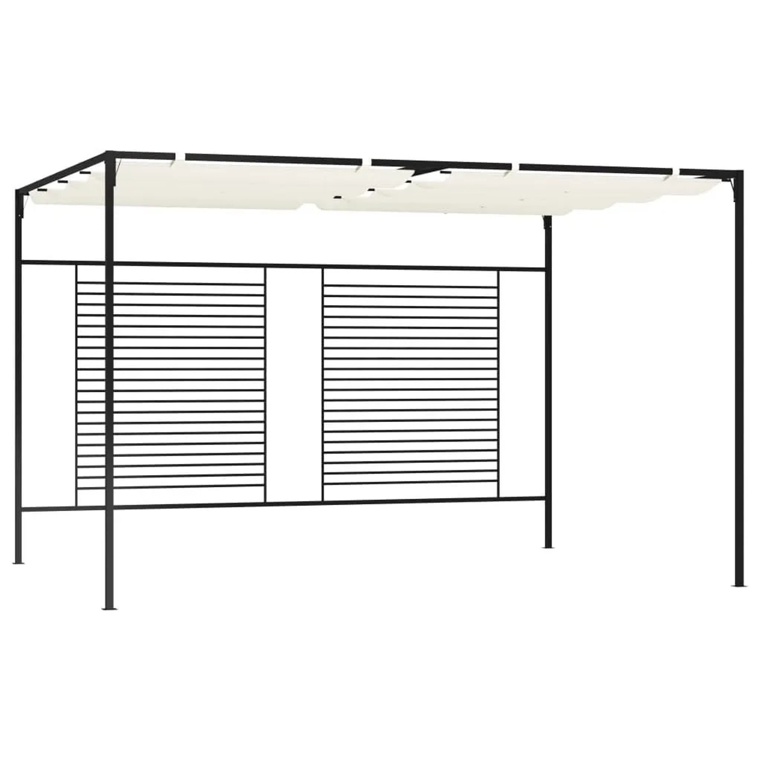 vidaXL Pavillon mit Ausziehbarem Dach 3x4x2,3 m Cremeweiß 180 g/m² 313623