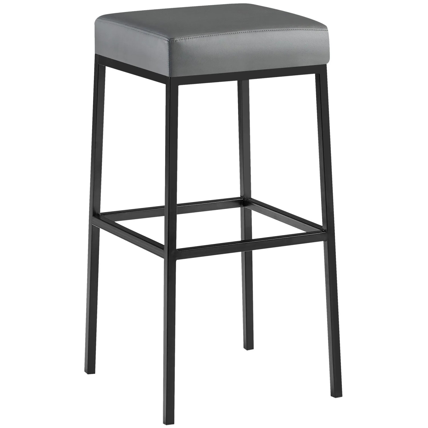 DELUKE Barhocker BIDAN Kunstleder Grau 37x37x78cm Barstuhl Mit Lehne Tresenhocker Tresenstuhl