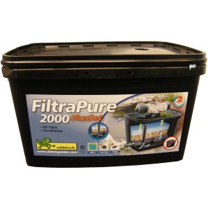 Ubbink FiltraPure 2000 Plus-Set: Teichfilter mit Pumpe und UV-C-Gerät für Teiche bis 2000 Liter.