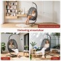 WOLTU Hängesessel aus schwarzem PE-Rattan mit Kissen, auf Standfuß, vielseitig innen & außen.