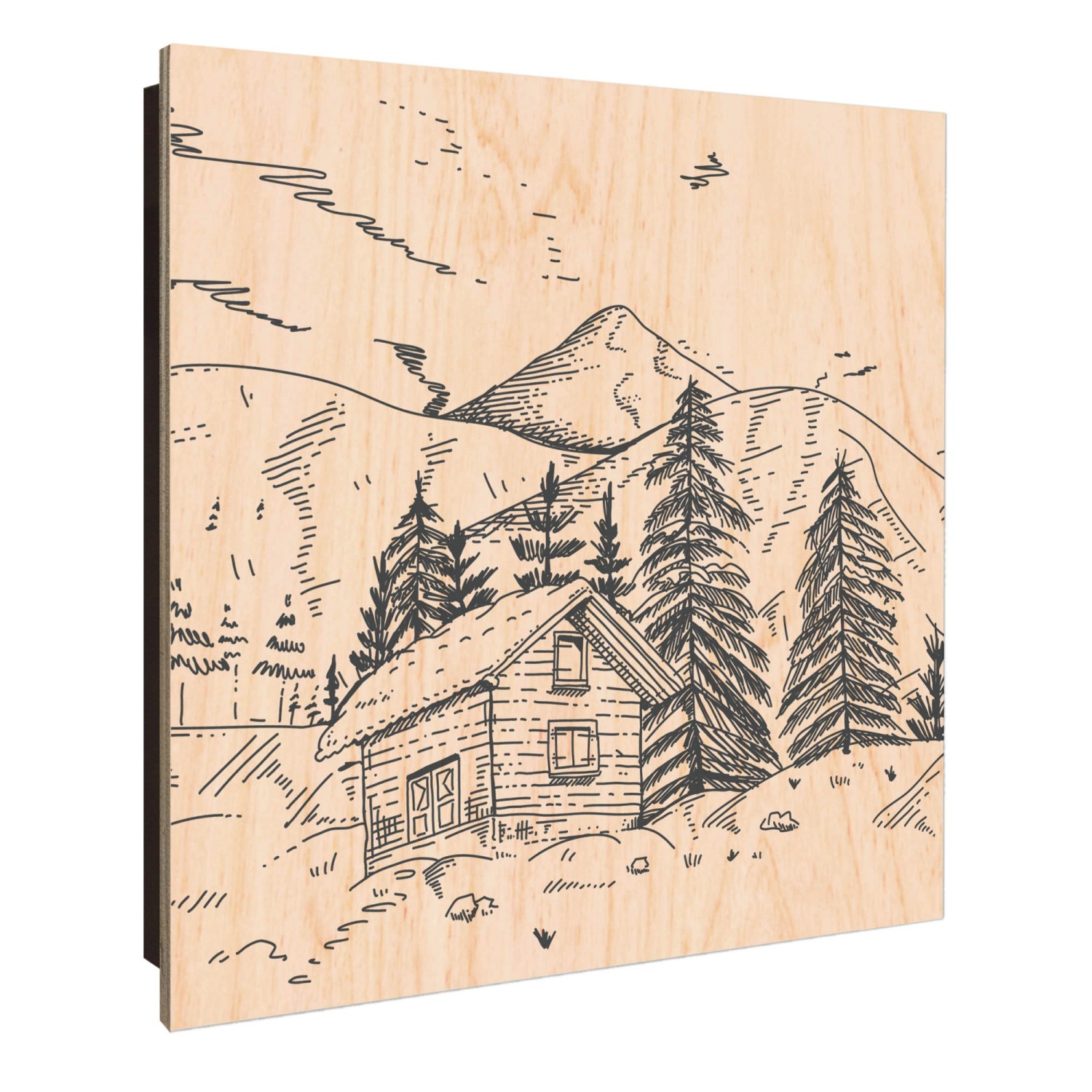 Banjado Schlüsselkasten Holz 30x30cm Schwarz Scharnier Rechts 50 Haken Desi günstig online kaufen