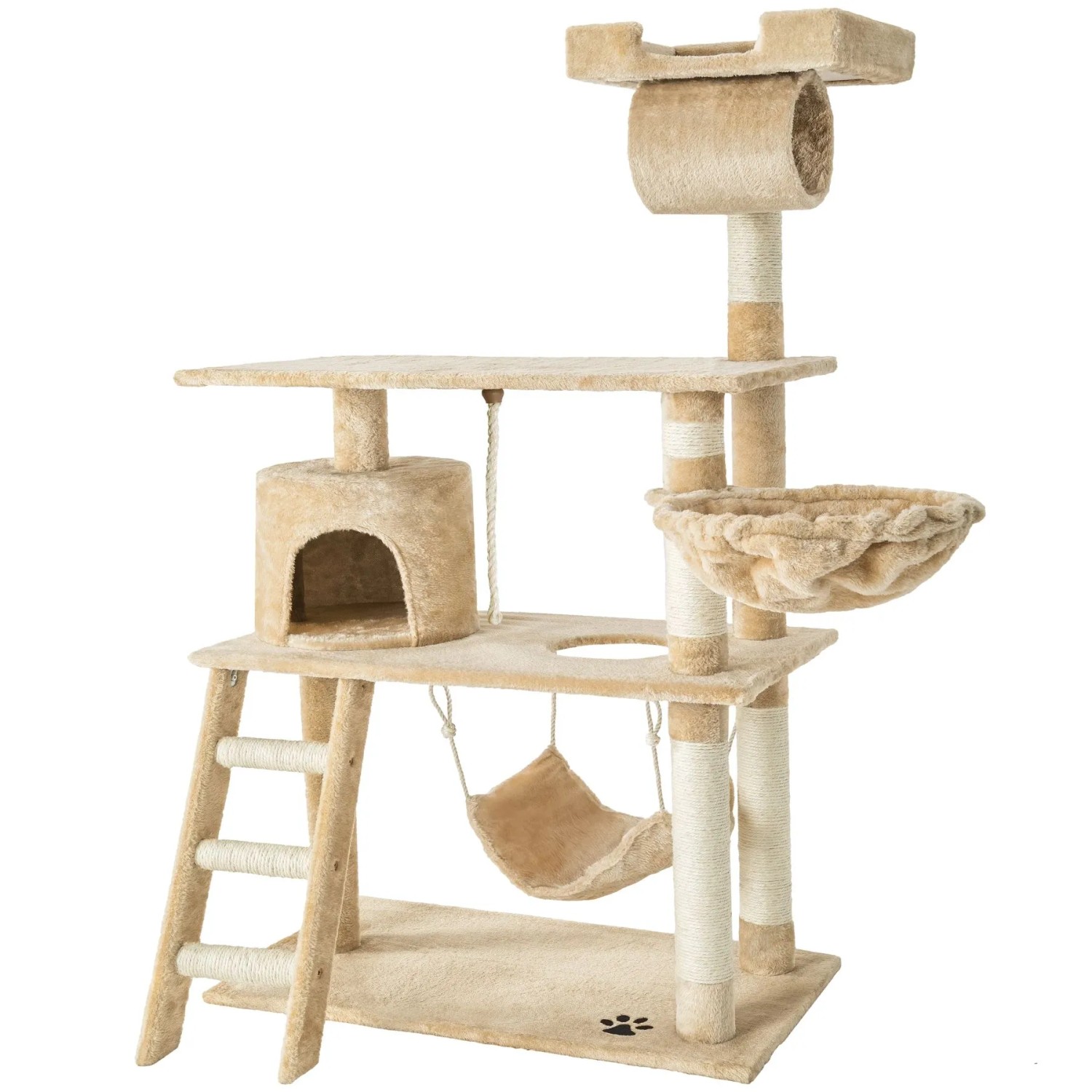 Tectake Kratzbaum Marcel 141 cm Sisal  105 x 60 x 141 cm Beige