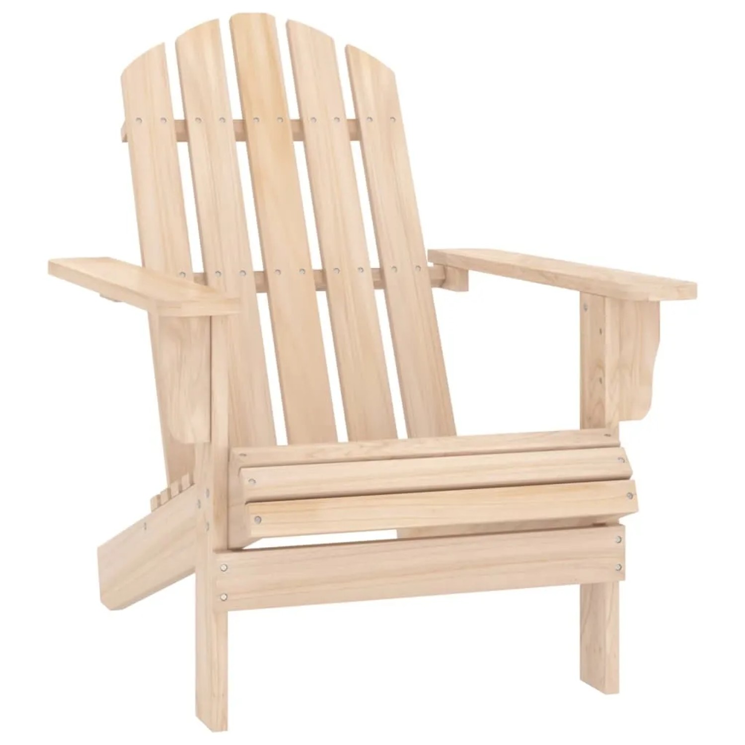 Adirondack Gartenstuhl mit Fußstütze und Tisch aus Tannenholz.