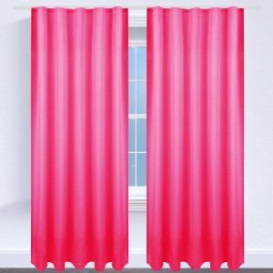 Blickdichte, pinke Dekoschals Ellen, 2er-Pack, 140x245 cm, mit Universalband für Fenstervorhänge.