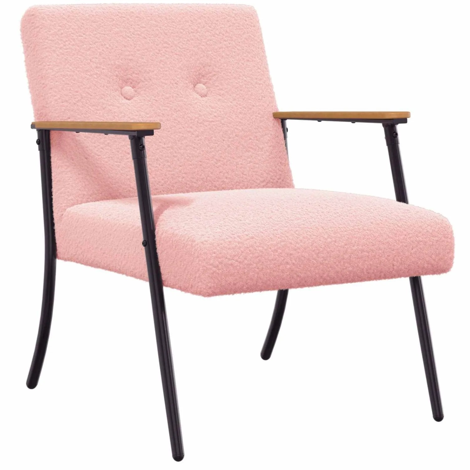 vidaXL Sessel Rosa 59 x 75 x 78 cm Lockiger Wollähnlicher Stoff 42017700