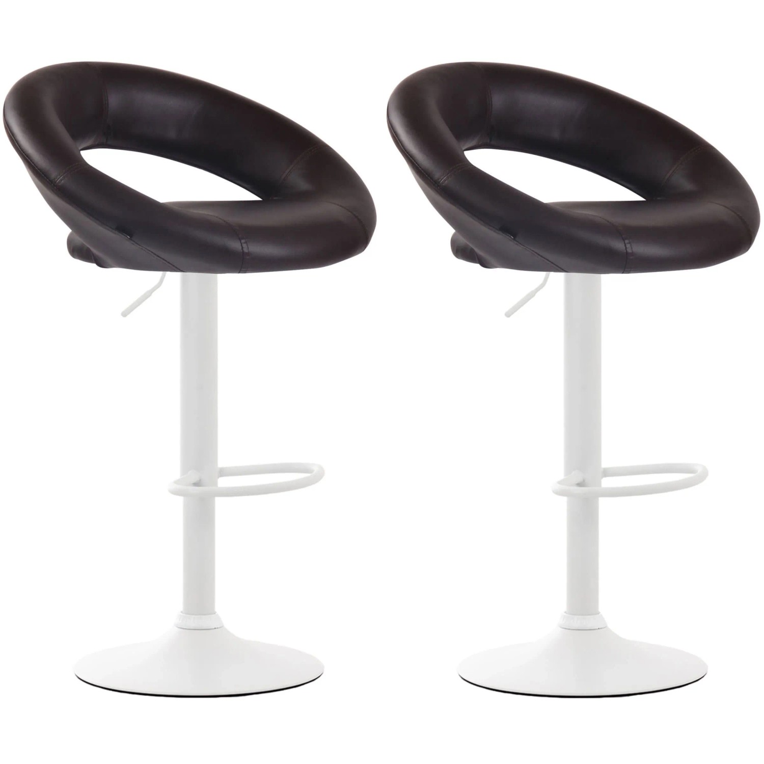 CLP 2er Set Barhocker Olinda Kunstleder Braun/Weiß