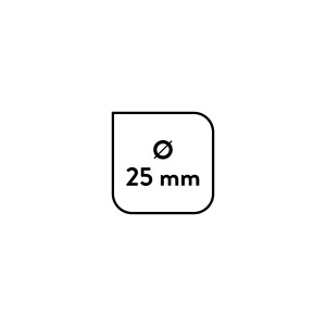 Symbol für Brausehalter mit Ø 25 mm, passend für Duschzubehör.