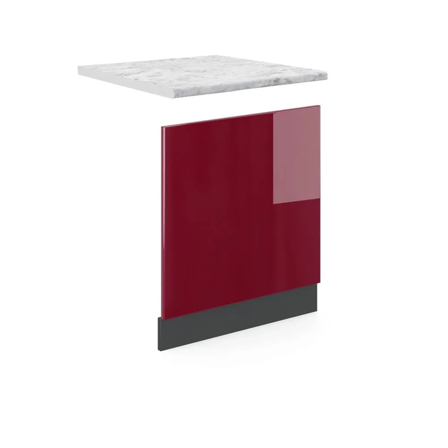 Vicco Frontblende R-Line Geschirrspüler Fronttür Rot Anthrazit AP Marmor