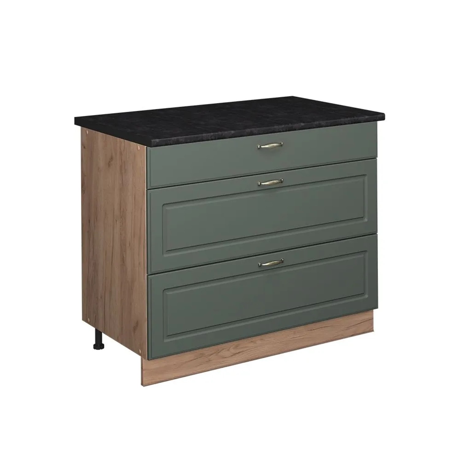 Vicco Küchenunterschrank Fame-Line Grün-Gold Landhaus/Goldkraft Eiche 100 x 82 AP Anthrazit Art Nr 62045