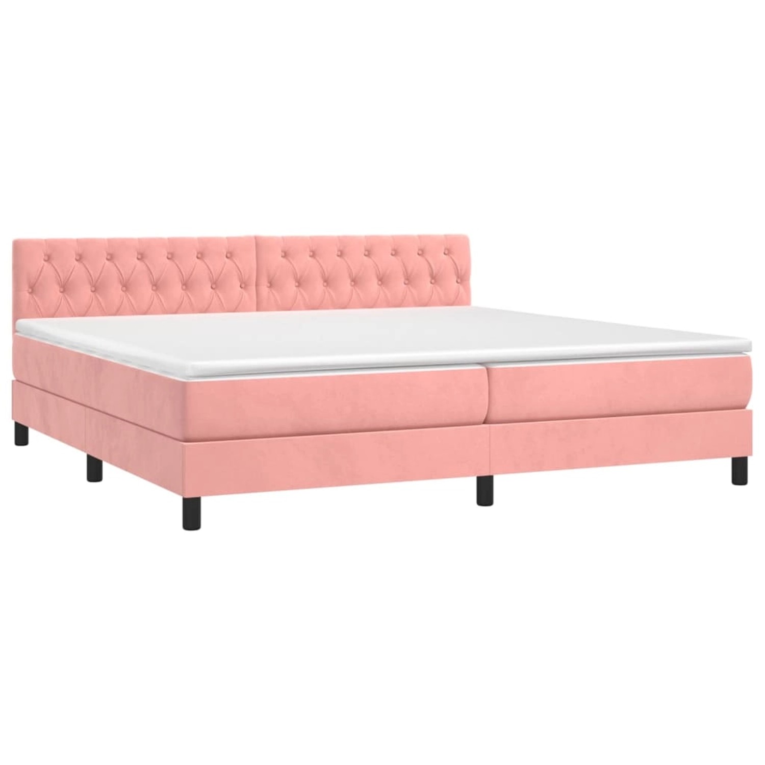 vidaXL Boxspringbett mit Matratze & LED Rosa 200x200 cm Samt 3134608 günstig online kaufen
