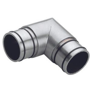 Eckiger 90-Grad-Winkel aus V2A-Edelstahl für Handläufe, Zubehör für Treppen und Geländer.