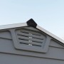 Detailansicht: Graues Palram Canopia Gerätehaus Skylight mit Lüftungsgitter.