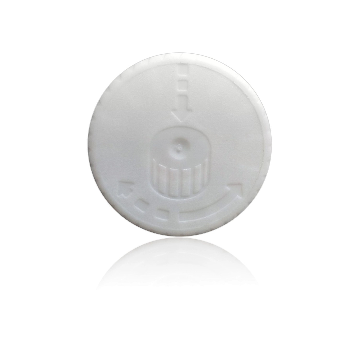 Detailaufnahme des kindersicheren Verschlusses einer Flasche Flambiol Lampenöl 1l.