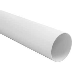 Weißes Marley Rundrohr, 1 m lang, System 100 für Dunstabzugshauben.