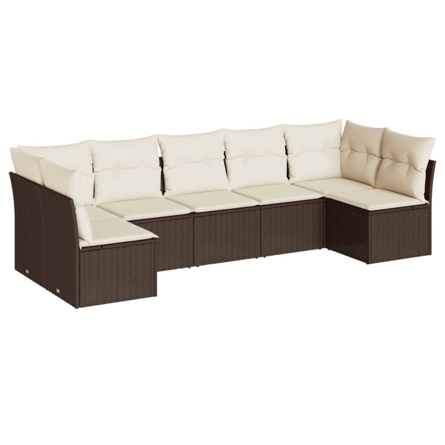 vidaXL 7-Tlg Garten-Sofagarnitur mit Kissen Braun Poly Rattan 3249272 günstig online kaufen