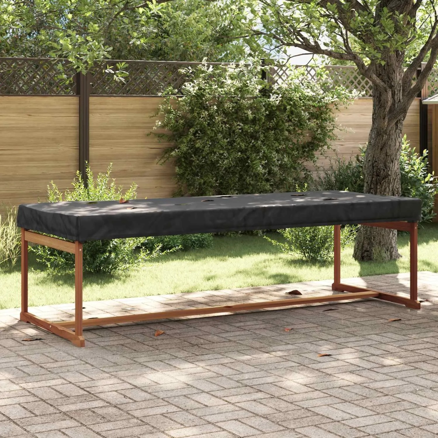 vidaXL Tischdecken Uni Schwarz 102 x 202 x 15 cm Stoff 4106128_2
