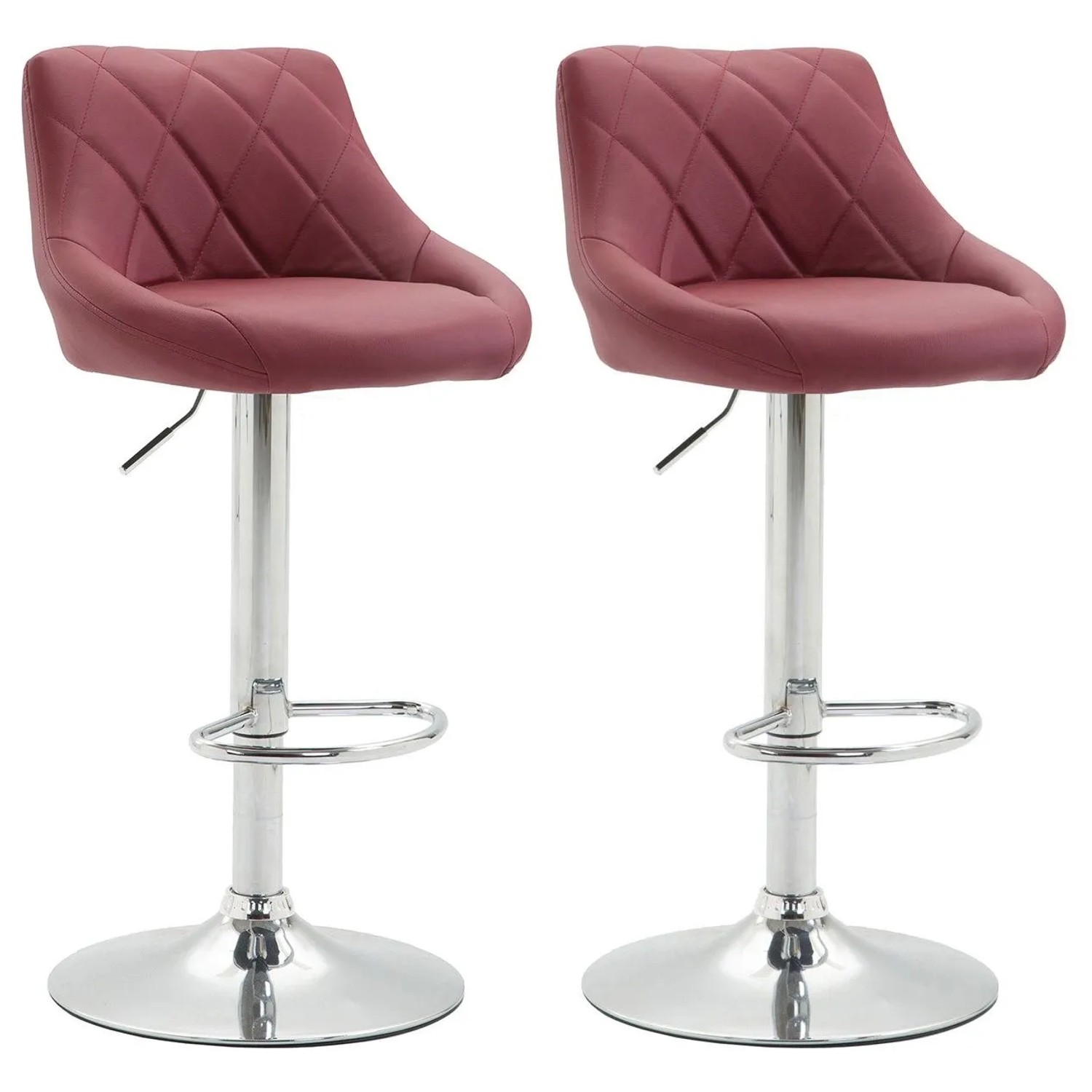 CLP 2er Set Barhocker Lazio Kunstleder Bordeauxrot