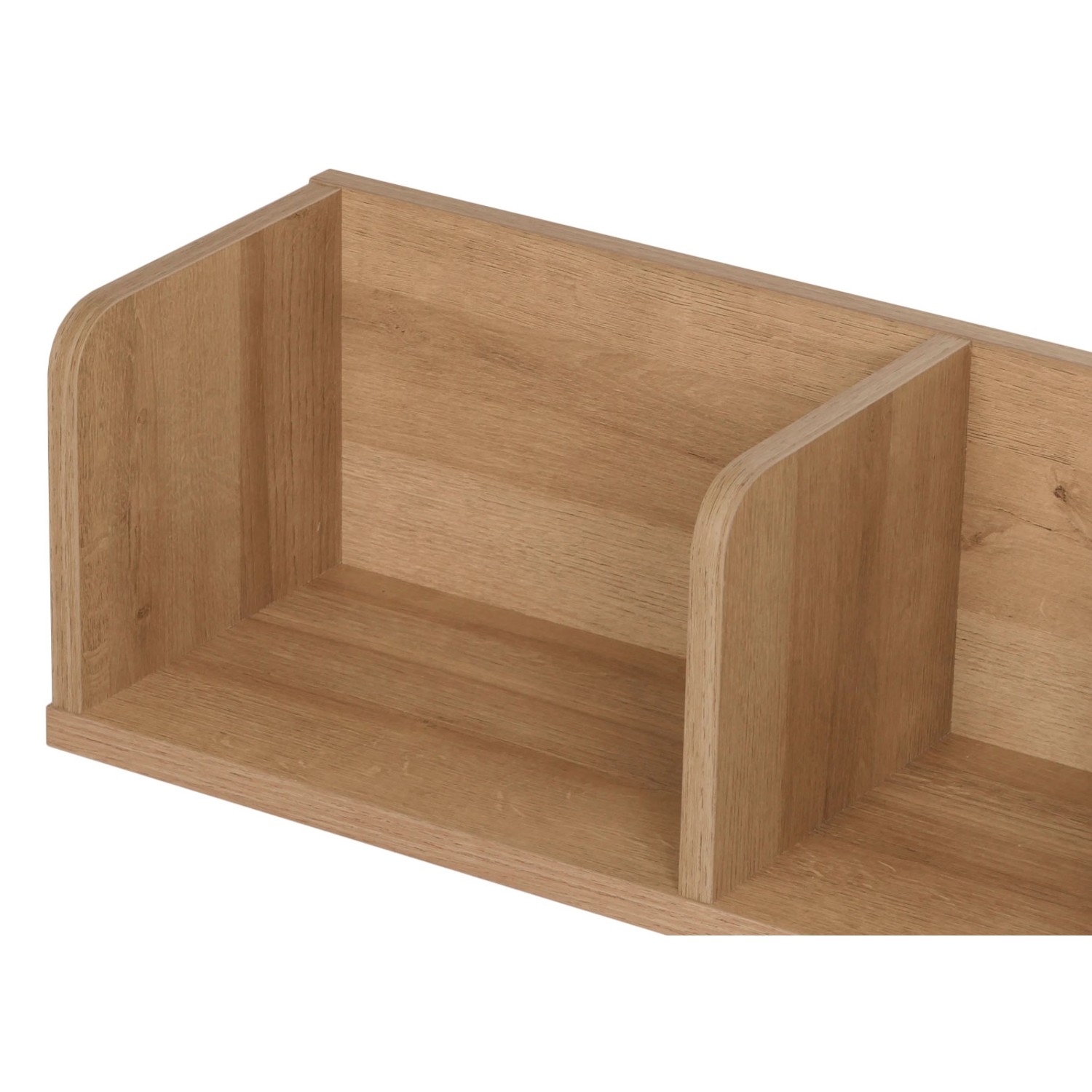 MCW Wandregal M48 aus Mangoholz, Natur, mit 3 Fächern (20x120x21cm).