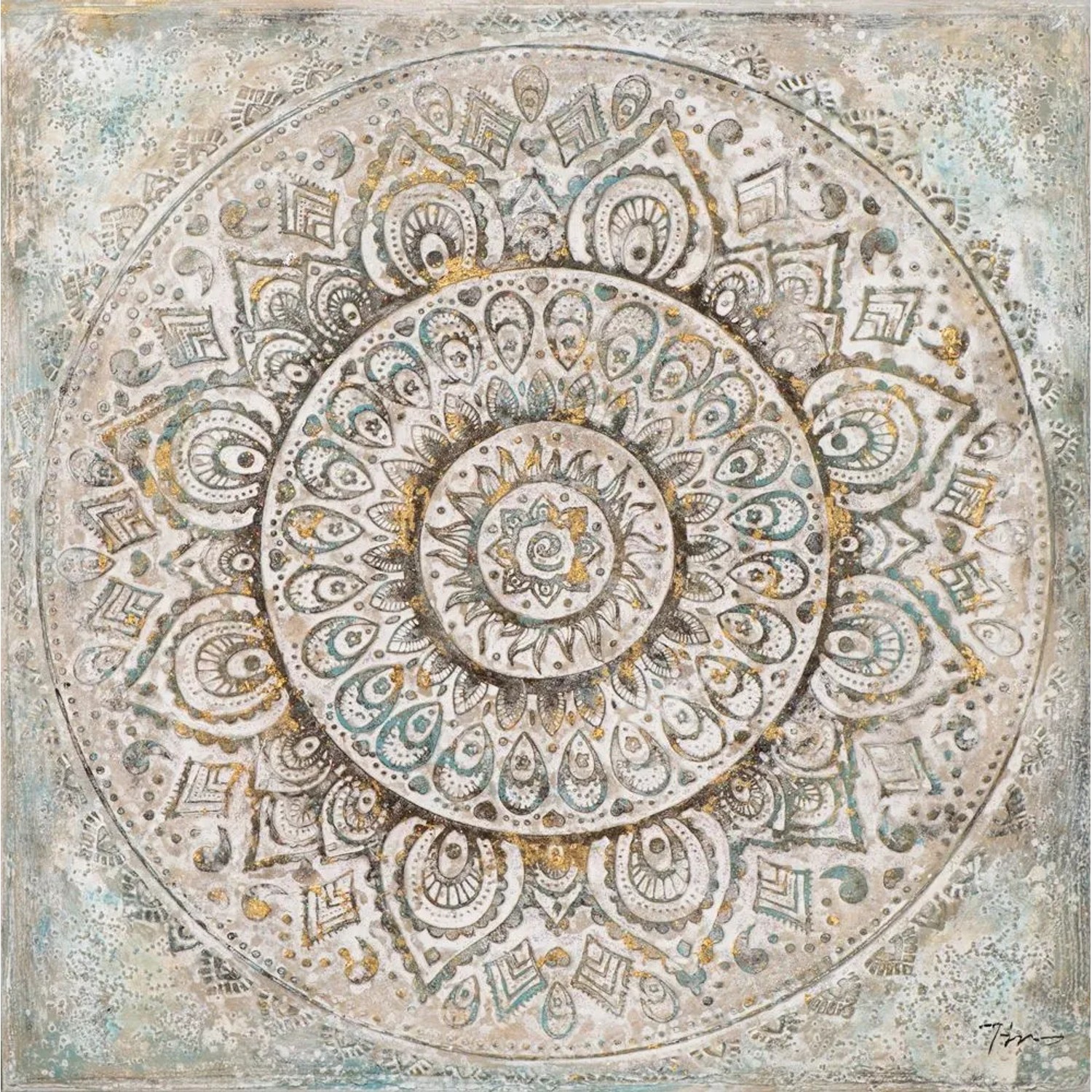 Art Universe Leinwandbild Orientalisches Ornament 100 x 100 cm