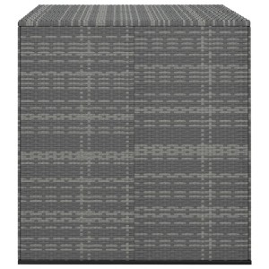 Graue VidaXL Garten-Kissenbox aus PE-Rattan, Universalbox für Gartenmöbel und Auflagen.