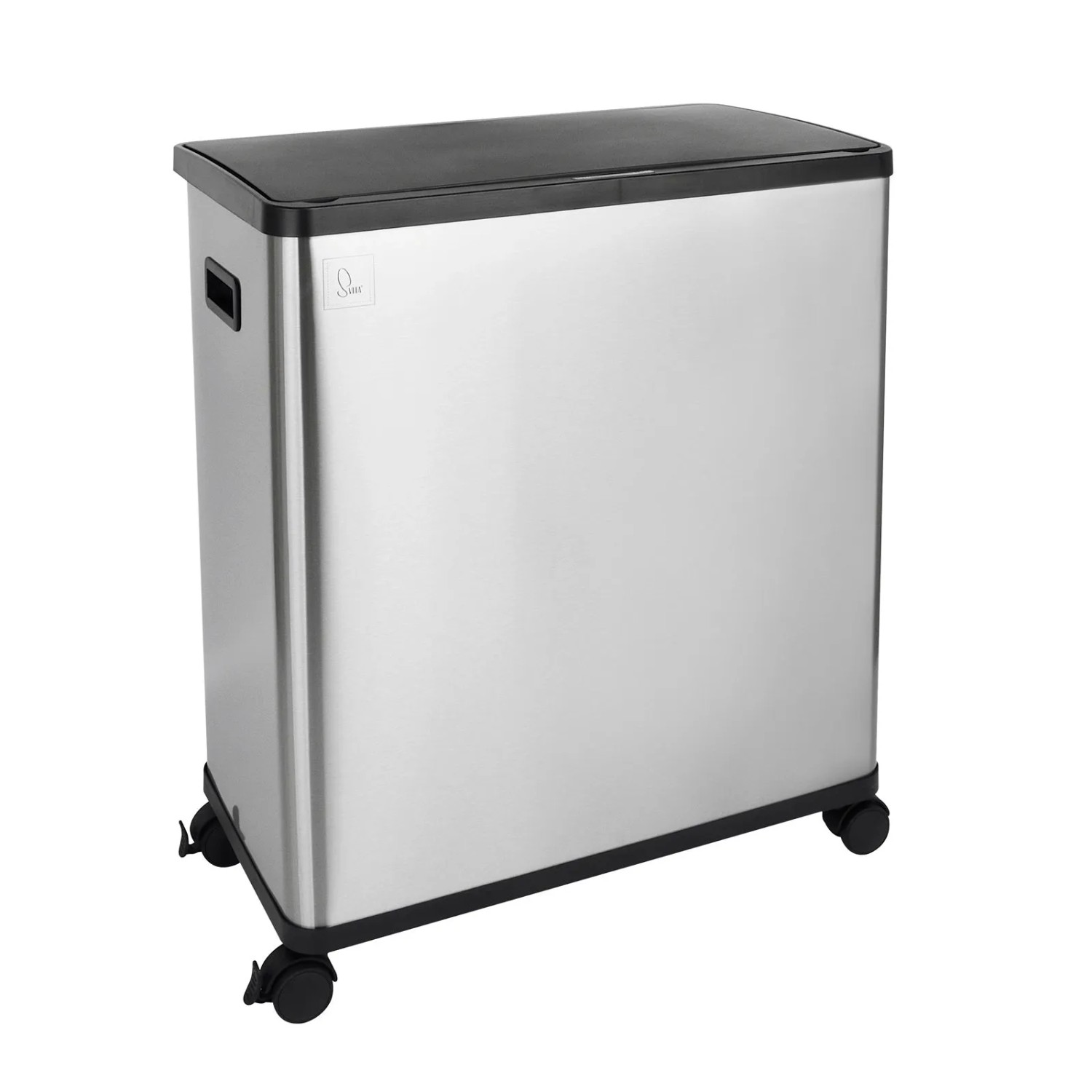 Svita SR2X30 Sensormülleimer Abfalleimer 2fach 60l Inklusive Inneneimer Räder Silber