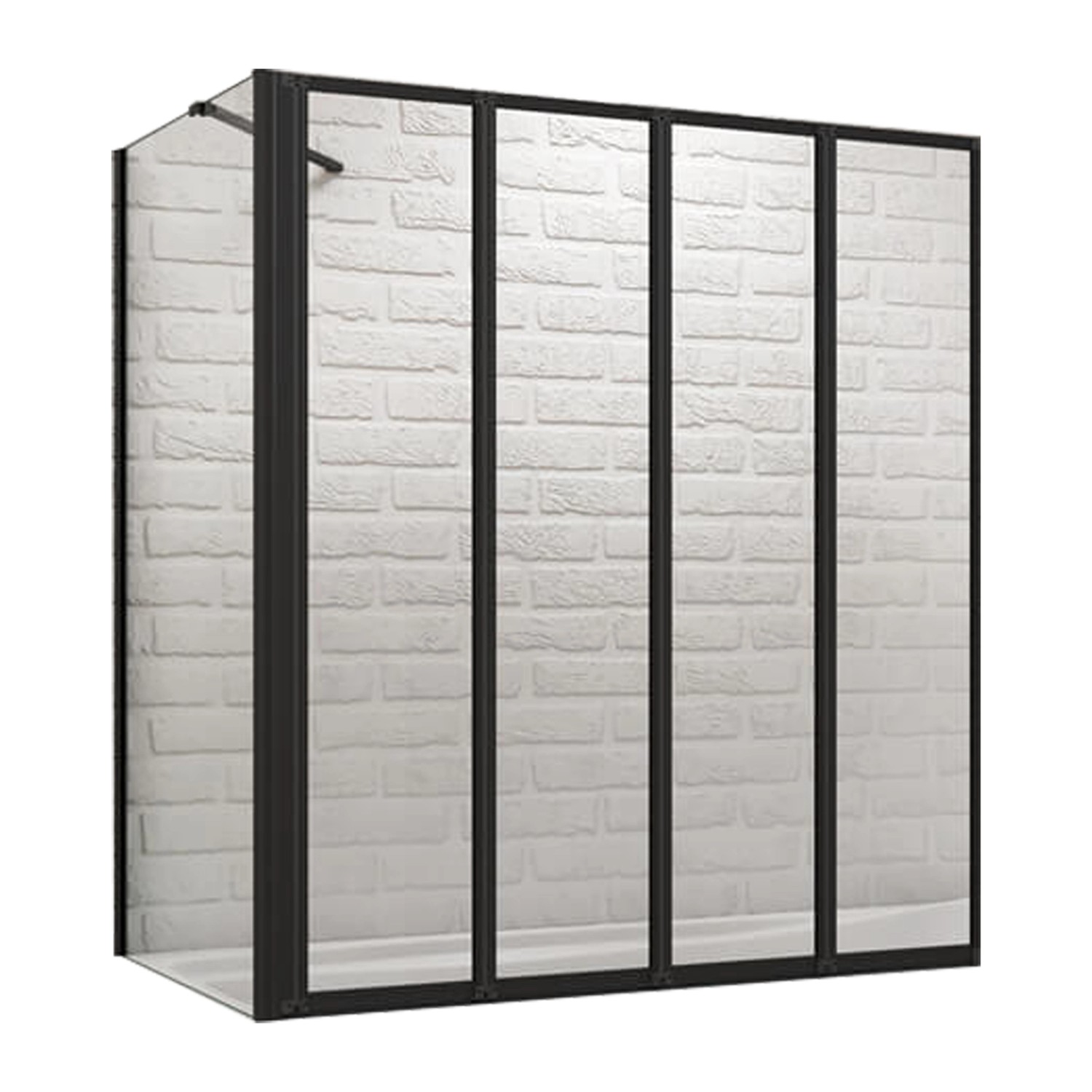 Duschparadies 100x80x140cm 4-teilig Faltwand Trennwand Badewannenaufsatz Duschwand Duschabtrennung mit Festteil