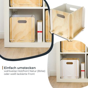 HMF 3740-25CM-01 Aufbewahrungsbox Holz Zusammenstecken 25cm Weiß